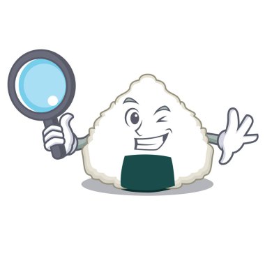 Dedektif Onigiri karakter karikatür tarzı