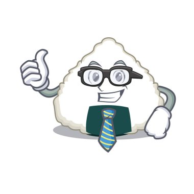 İşadamı Onigiri karakter karikatür tarzı