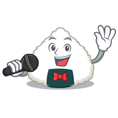 Şarkı Onigiri maskot karikatür tarzı