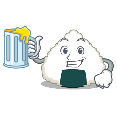 Suyu Onigiri maskot karikatür tarzı ile