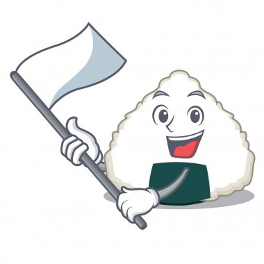 Bayrak Onigiri maskot karikatür tarzı ile