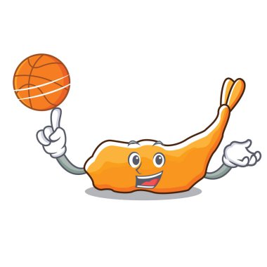 Basketbol tempura karakter karikatür tarzı ile