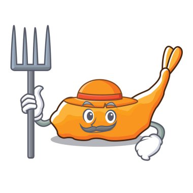 Çiftçi tempura karakter karikatür tarzı