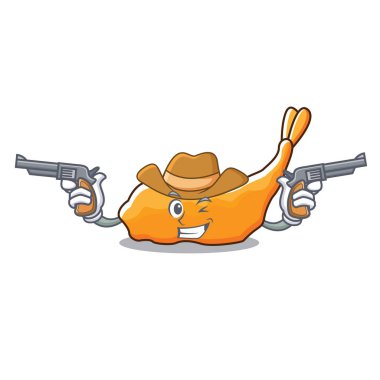 Kovboy tempura karakter karikatür tarzı