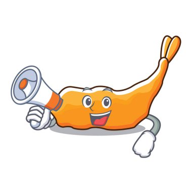 Megafon tempura karakter karikatür tarzı ile