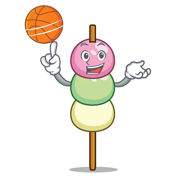 Com estilo de desenho animado personagem de basquete dango —  Vetores de Stock