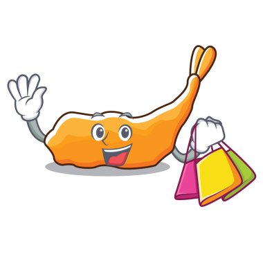 Tempura karakter karikatür tarzı alışveriş