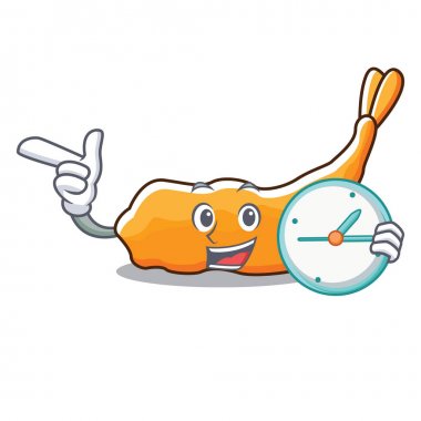 Saat tempura karakter karikatür tarzı ile