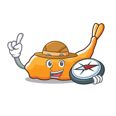 Explorer tempura maskot karikatür tarzı