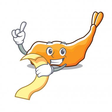 Menü tempura maskot karikatür tarzı ile