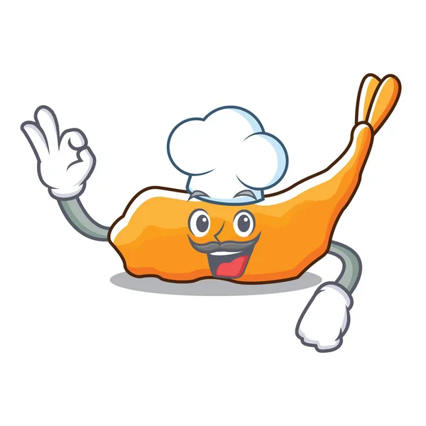 Chef tempura carácter estilo de dibujos animados — Vector de stock