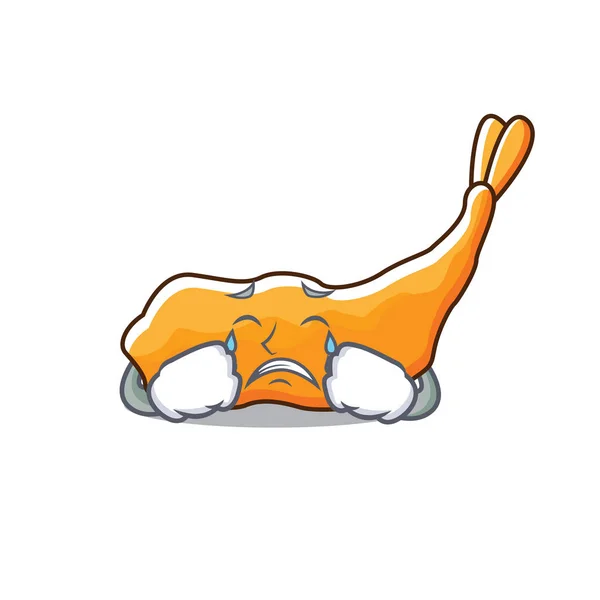 Mascotte de tempura pleurer style dessin animé — Image vectorielle