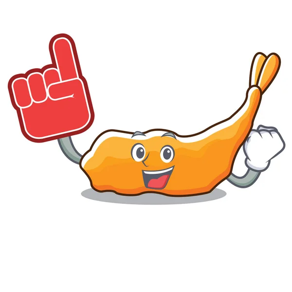 Schuim vinger tempura mascotte cartoon stijl — Stockvector