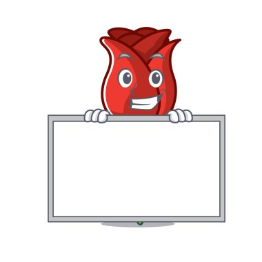 Yönetim Kurulu kırmızı gül karakter karikatür ile sırıtarak