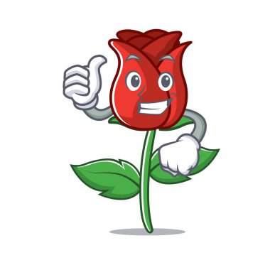 Kırmızı gül karakter karikatür Yaşasın