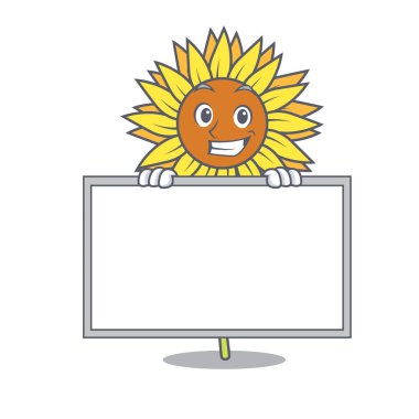 Yönetim Kurulu ayçiçeği karakter karikatür tarzı ile sırıtarak