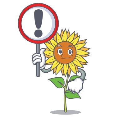 Ayçiçeği işareti karakter karikatür tarzı ile