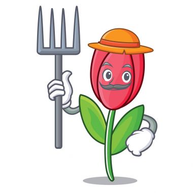 Çiftçi Lale karakter karikatür tarzı