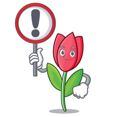 İşareti Lale karakter karikatür tarzı ile