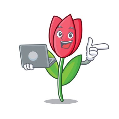 Dizüstü Lale karakter karikatür tarzı ile