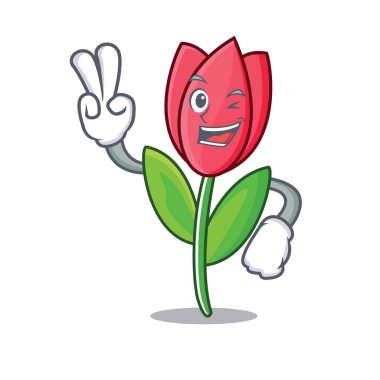 İki Lale karakter karikatür tarzı parmak