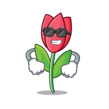 Süper cool Lale karakter karikatür tarzı