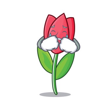 Lale maskot karikatür tarzı ağlıyor