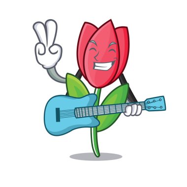 Gitar Lale maskot karikatür tarzı ile