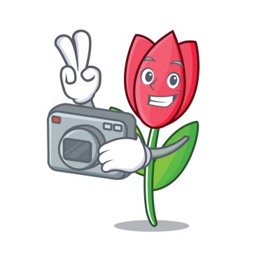 Fotoğrafçı Lale maskot karikatür tarzı