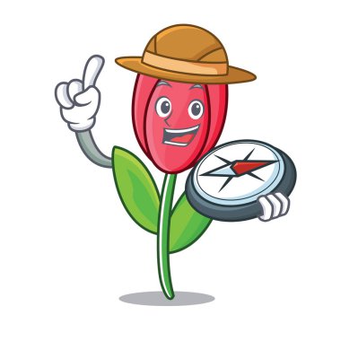 Explorer Lale maskot karikatür tarzı