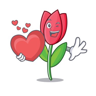 Kalp Lale maskot karikatür tarzı ile