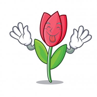 Lale maskot karikatür tarzı dil