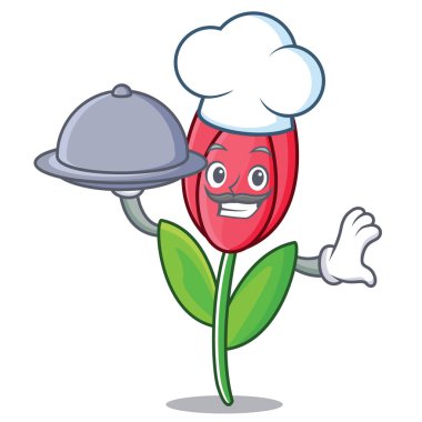 Şef gıda Lale maskot karikatür tarzı ile