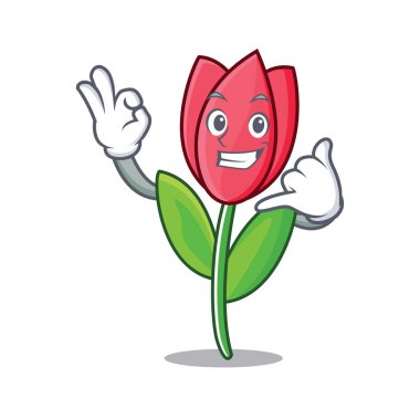 Lale maskot karikatür tarzı beni ara