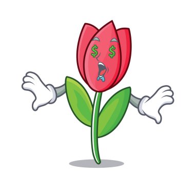 Para göz Lale maskot karikatür tarzı