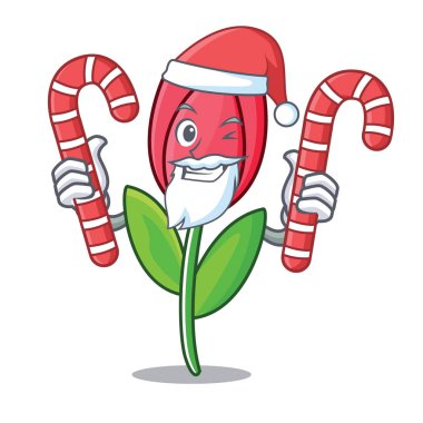 Santa Lale maskot karikatür tarzı