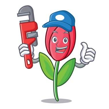 Tesisatçı Lale maskot karikatür tarzı