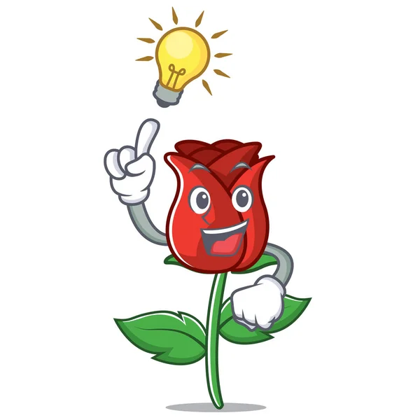 有一个想法红玫瑰吉祥物卡通 — 图库矢量图片