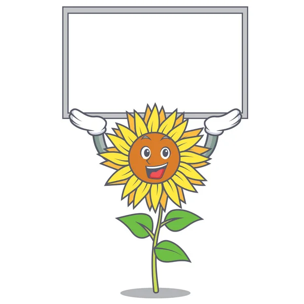 Bis Baord Sonnenblumen Charakter Cartoon-Stil — Stockvektor