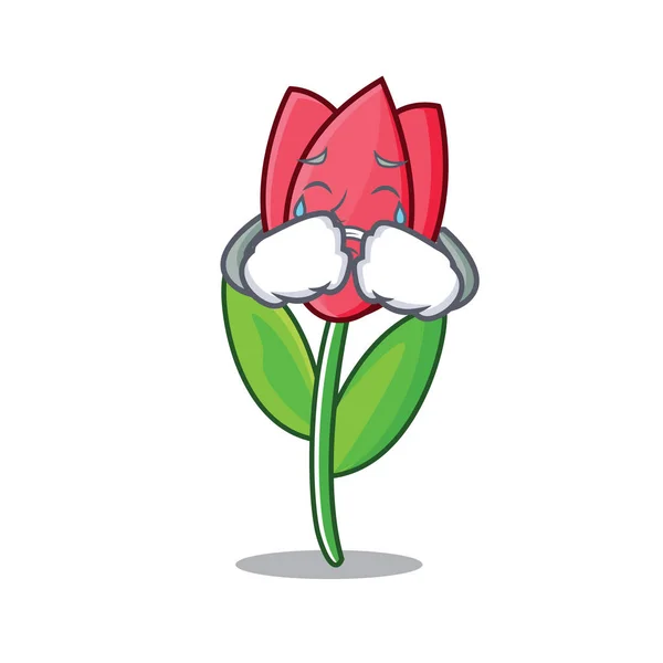 Weinen Tulpe Maskottchen Cartoon-Stil — Stockvektor