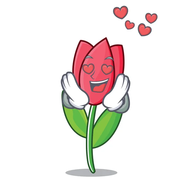 No amor tulipa mascote estilo cartoon — Vetor de Stock