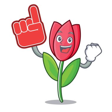 Köpük parmak Lale maskot karikatür tarzı