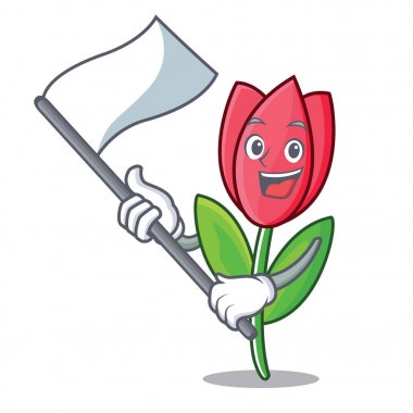 Bayrak Lale maskot karikatür tarzı ile