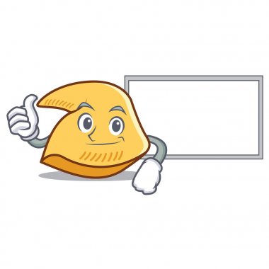 Başparmak yukarıya kurulu fal kurabiyesi karakter karikatür ile