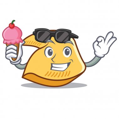 Dondurma fal kurabiyesi karakter karikatür ile