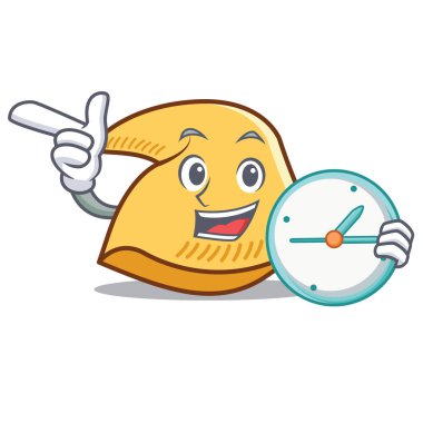 Saat şans kurabiyesi karakter karikatür ile