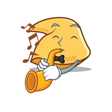 Trompet fal kurabiyesi maskot karikatür ile