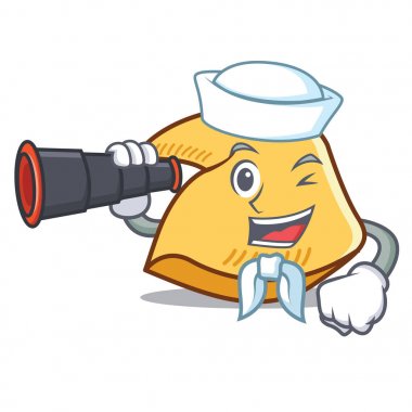 Denizci dürbün fal kurabiyesi maskot karikatür ile