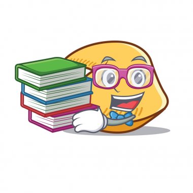 Öğrenci kitap fal kurabiyesi maskot karikatür ile