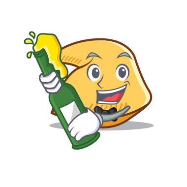 Bira fal kurabiyesi maskot karikatür ile
